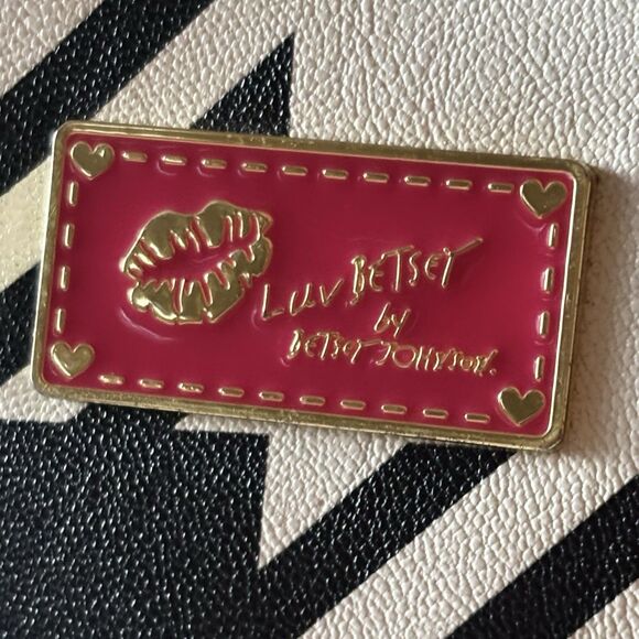 Betsey Johnson Backpack Plaid Black White Pink Adjustable Straps - Picture 2 of 11